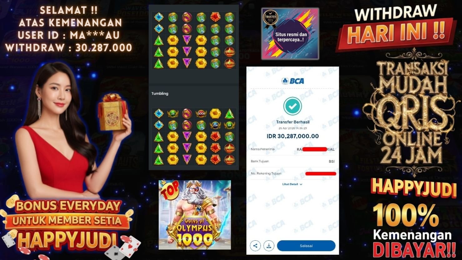 HAPPYJUDI JACKPOT SLOT GATES OF OLYMPUS 1000